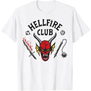 Stranger Things 4 Hellfire Club Skull & Weapons T-Shirt