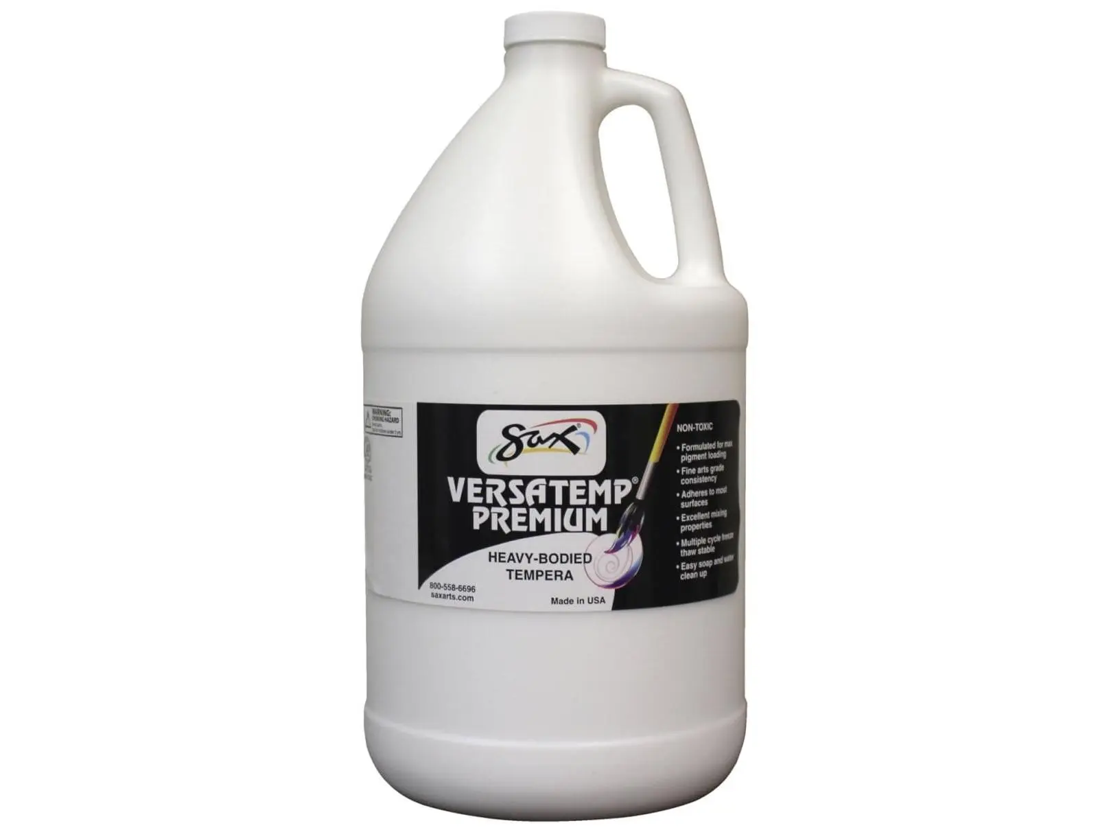 Chroma Acrylics Versatemp Premium Heavy-Bodied Opaque Tempera Paint (White, 1592735) – Ideal for Jug Decoration, Backdrops, Block and Screen Printing – Excellent Color Mixing Properties, Easy Soap and Water Cleanup