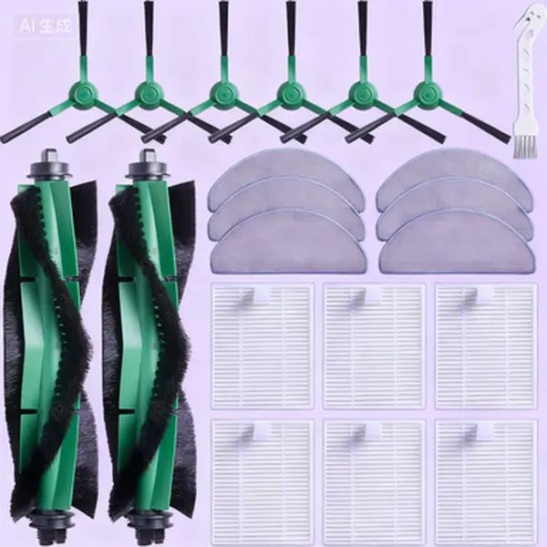 21-Pack Robot Vacuum Accessories, High-Performance Replacement Parts for Enhanced Cleaning, Compatible with Select Robot Models, Durable and Reusable, Includes Multi-Surface Brushes and Filters