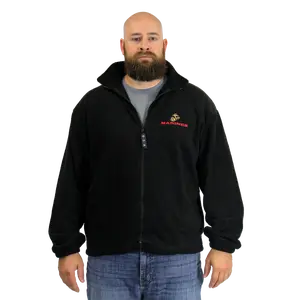 Made in the USA: US Marines Black Fleece Zip-up Jacket Menswear Coats