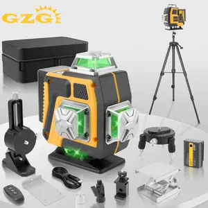 GZG 16 Lines Laser Level with: 1*Batteries  1*Tripod  1* Fabric bag  1*L-bracket  1*Charging wire  1*Remote control   1*Convertor  for Accurate Measurements, High Precision Laser Leveling Instrument for Construction & DIY Projects