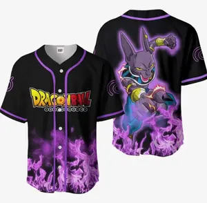 Unisex DragonBall Z Baseballs Jersey, Beerus Goku Baseball Jersey, Goku Jersey, Goku Gogeta Shirt, Anime Lover