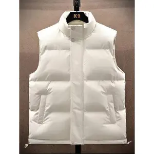 [Water-Resistant Windproof Vest] Water-Resistant Windproof Mens Lightweight Padded Vest - Sleeveless Coat with Zip-Up Front, Two Pockets, and Stand Collar - Perfect for Spring and Fall Seasons