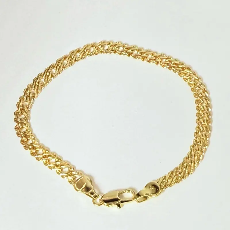 Spanish Chain Bracelet 7.5 5mm Wide Gold-Tone Jewelry Accessory