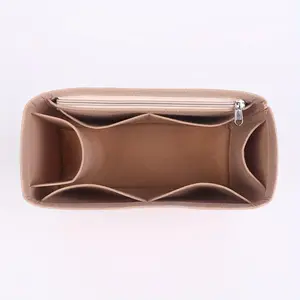 [Bag-In-Bag Storage Bag] Felt Padding Bag, Multi-Pocket Cosmetic Bag, Cosmetic Organizer Inner Bag Ladies Handbag Felt Lining Bag - Solid Color, No Odor, Portable Organizer Bag Easy Handbag Inner Organizer Bag