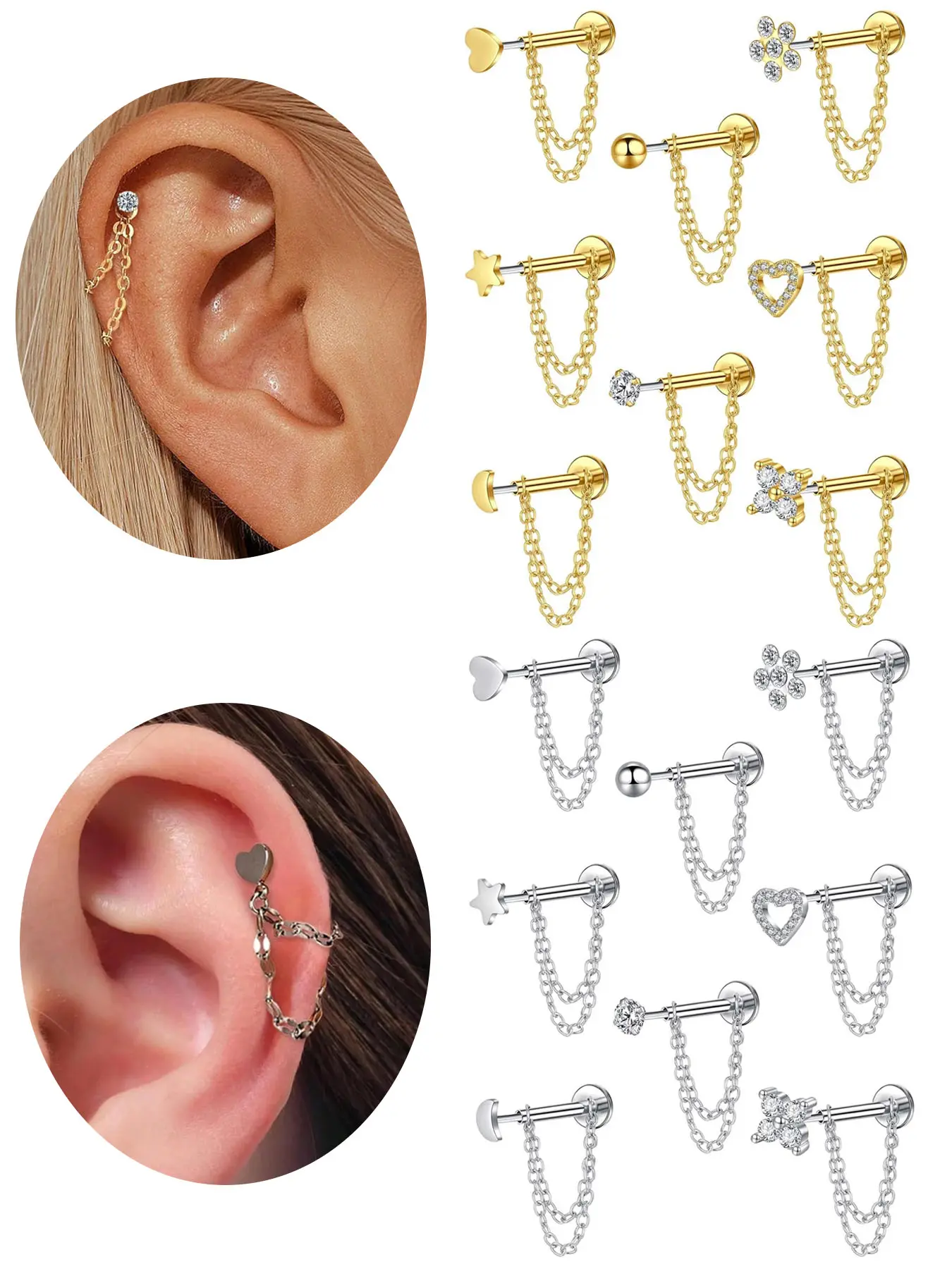 Music Note Ear Jewelry 1pc Treble Clef Tragus Helix Cartilage Ring