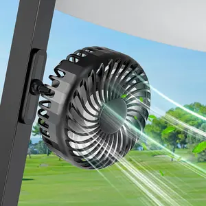 ‌Rechargeable Golf Cart Fan with Magnetic Base – 3 Speed Settings, 360° Rotation, Strong Airflow for Outdoor Use‌（black and white） Handheld Turbine Cooling
