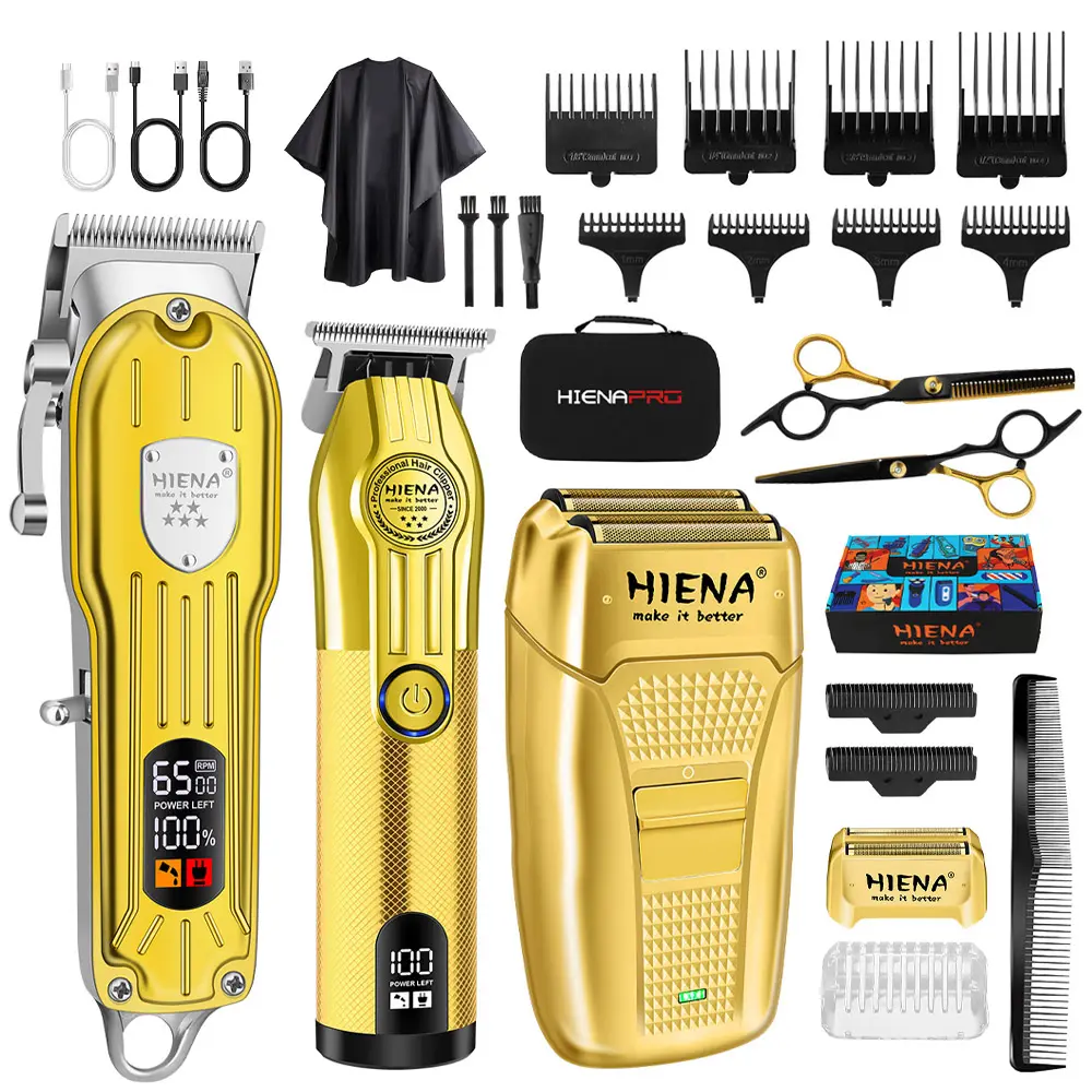 3-piece professional men's electric hair clipper set, USB rechargeable cordless hair clipper, beard trimmer, suitable for hairdressers and stylists, men's hair clipper, home hair clipper combination, holiday gift for him, Father's Day gift Wireless Clippe