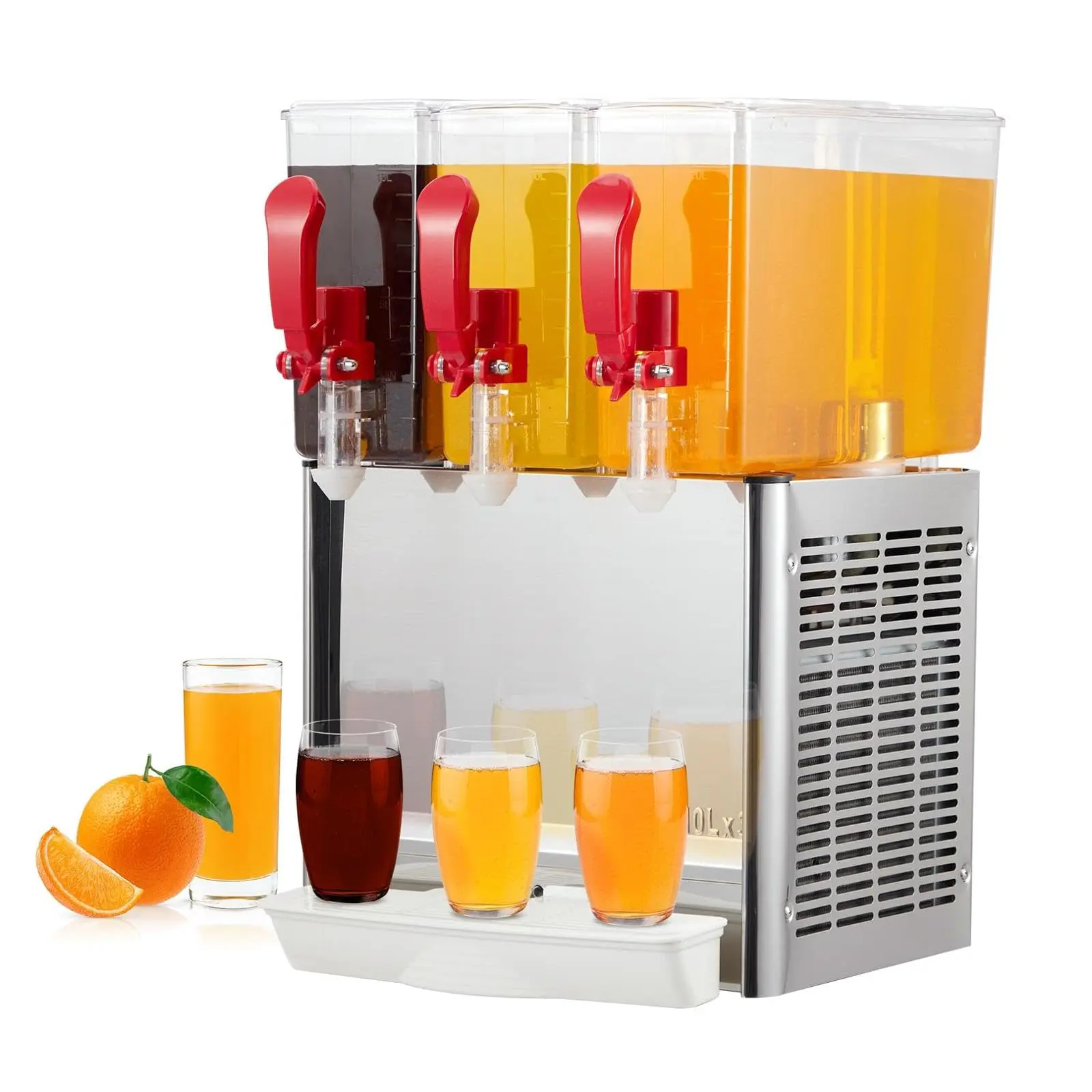 【GARVEE】30L (7.93 Gallon) Commercial Juice Dispenser, 3 Tanks 320W, Stainless Steel Beverage Dispenser for Tea, Drink 【GARVEE】30L (7.93 Gallon) Commercial Juice Dispenser, 3 Tanks 320W, Stainless Steel Beverage Dispenser for Tea, Drink