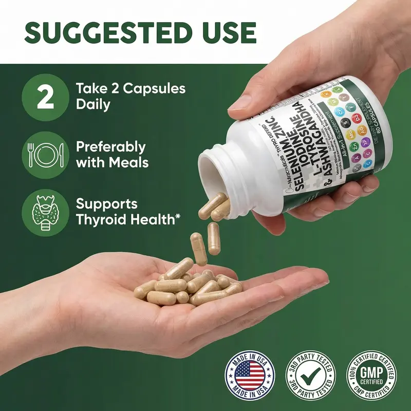 Clean Nutra Thyroid Support for Women & Men Selenium, Zinc Iodine, L-Tyrosine, Ashwagandha & More for Women and Men's Thyroid Complex Supplement Capsules – ThyroDefend