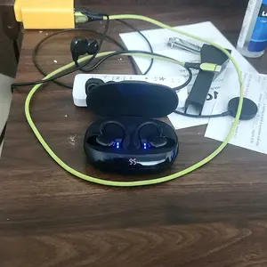 True Wireless In-Ear Earbuds with Digital-Display Charging Case, 9D Hi-Fi Stereo Waterproof Earphone for Sports and Gaming