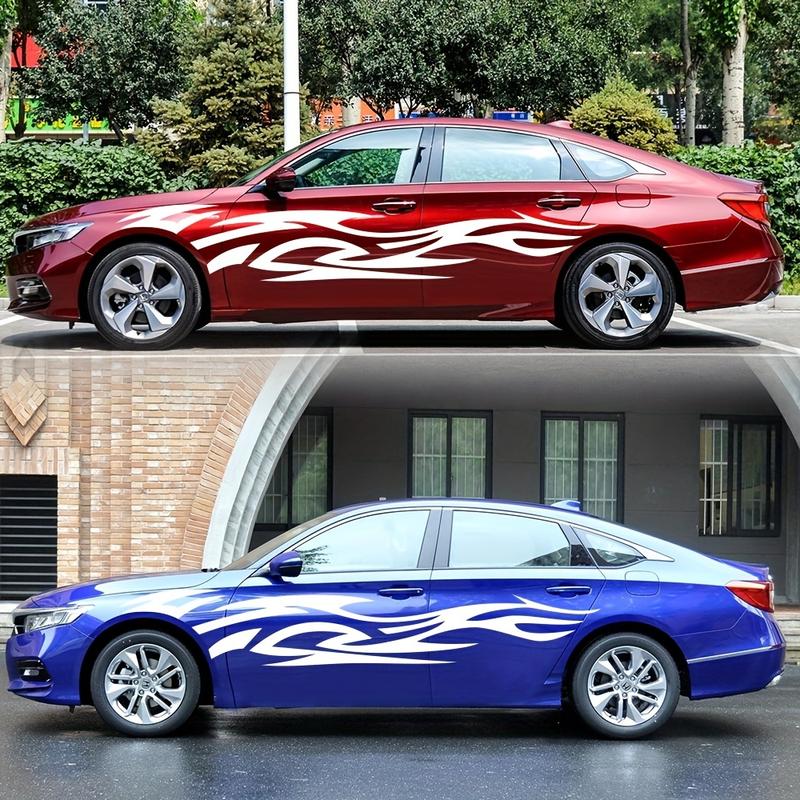 Flame Design Vinyl Car Decals - Easy Install, Bubble-Free Application for Right Side, Durable & Weather-Resistant