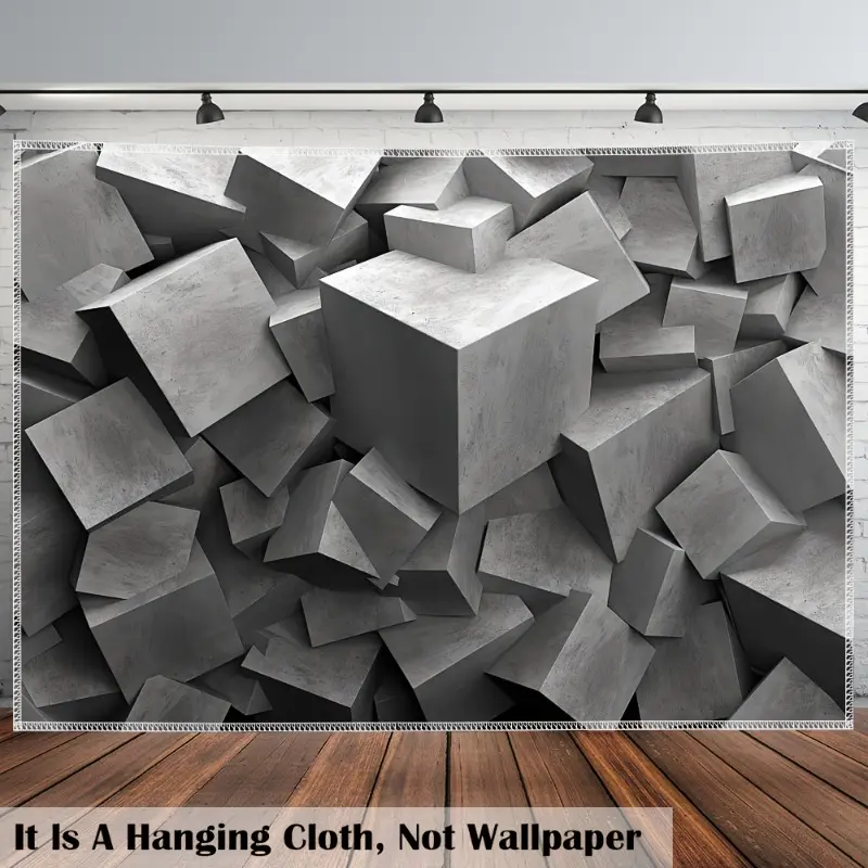 Geometric Stone Wall Tapestry-Polyester,Perfect for Living Room, Bedroom, Office DecorIndoor Durable | Ideal for Home,Dorm,Party Backdrop Design
