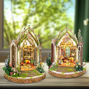 Dreamland Floral Studio - DIY Miniature House Kit  Book Nook Mini House Bookshelf Decor 3D Wooden Puzzle for Adults  Birthday Gift for Family Friends SQ-66-17