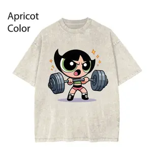 Cute #Powerpufff Strong Girl Gym Graphic 2025 Shirt, Gym Shirt, Short sleeve Casual Top Womenswear