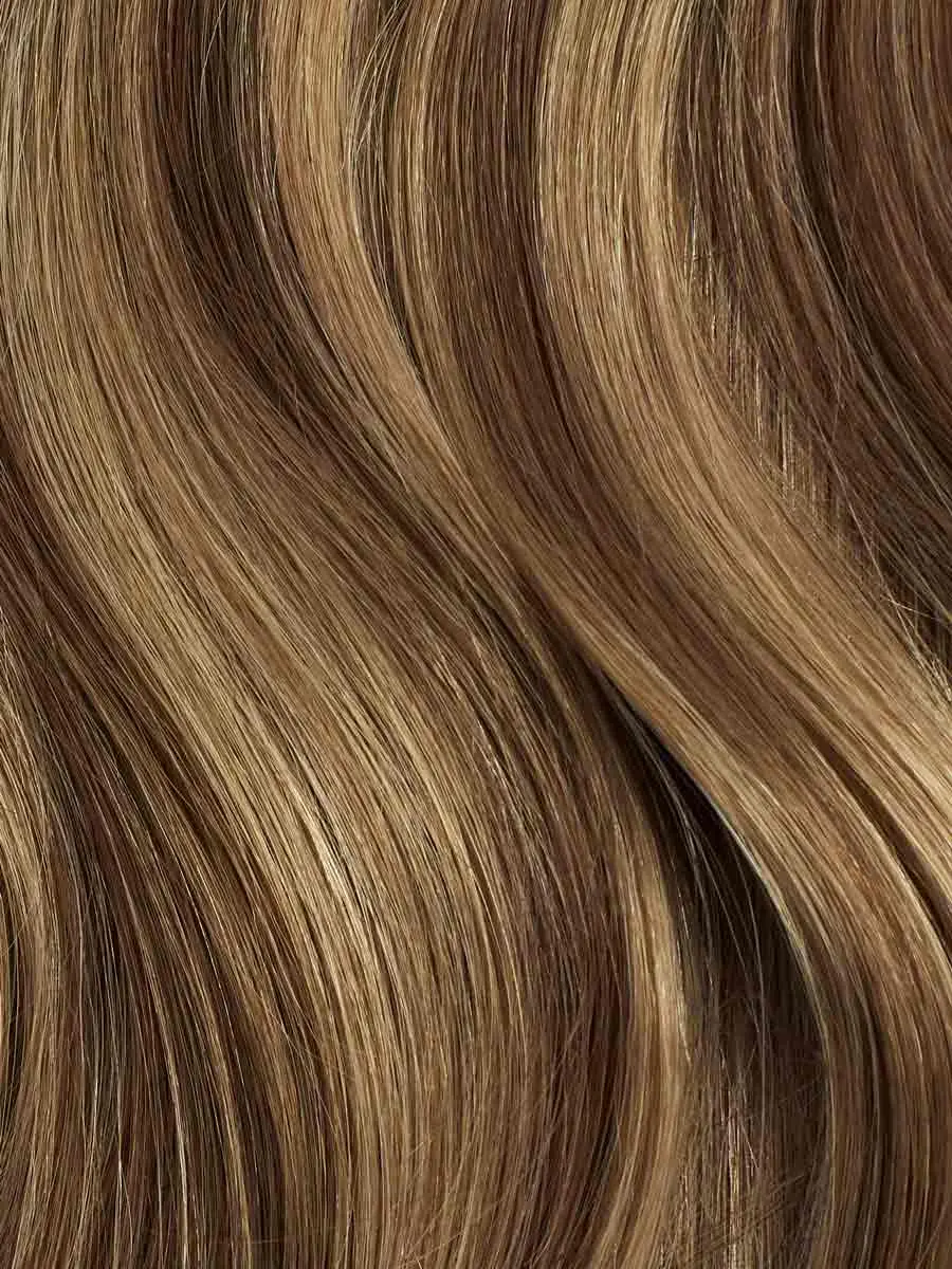 16" Chestnut Brown Highlights Thinning Hair Fill-Ins (80g)