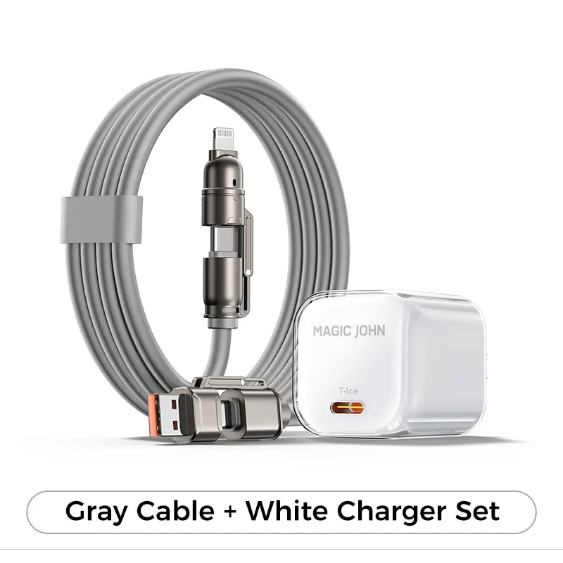 Gray Cable+White Charger Set