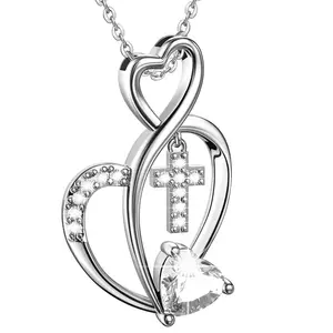 IPSANA Celestial Heart Necklace - 925 Sterling Silver Dainty Pendant with 18K Gold Plating | Adjustable 18"+2" Chain for Women, Christmas & Valentine's Day Gifts (Hypoallergenic & CA Prop 65 Certified)