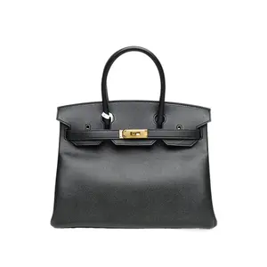 Pre-owned HERMÈS leather Tote Bags Birkin 30 Noir(89) Epsom Stamp X,2016 P216751668