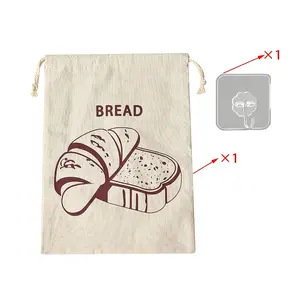 2-Piece Bread Storage Set, Durable Reusable Bag & Hook, Lock Seam Design, Wide Opening, Fits Various Baked Goods, Space-Saving Hanging Storage