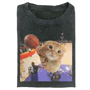 Retro Funny Vintage Graphic Tee,WACKY CAT T-SHIRT, Animal Shirt, Unisex Meme Cringe Funny Dumb Shirt, Gift For Men Women, Menswear Womenswear Streetwear Cotton Comfort112501 Oversized Casual   t shirts