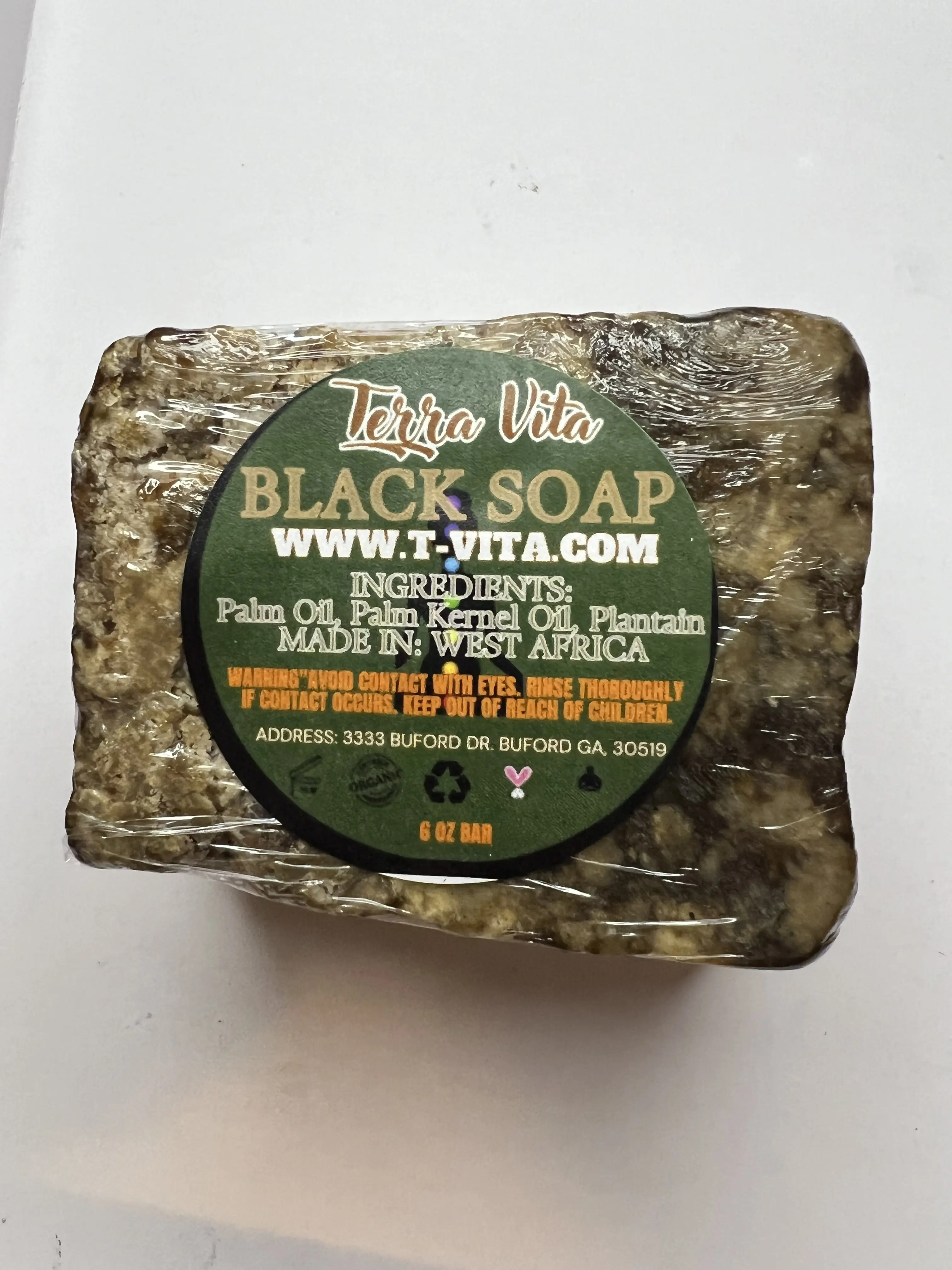 Raw African Black Soap Bar 100% Natural Organic from Ghana 6oz Pure and Authentic Skin Care