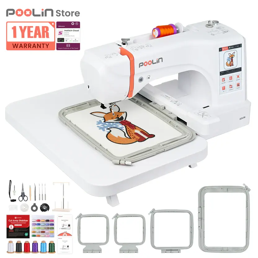 PooLin EOC06 7.9”*11” Computerized Embroidery Machine For Home Business