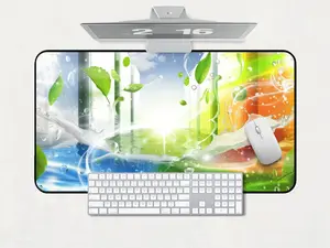 Frutiger Aero Retro Furutism Oasis Y2K Computer Desk Mat, Home Office Gaming, Aesthetic Desk Mat, Vintage Nostalgia Clown Fish Sea Ocean Theme Mouse Pad Decor