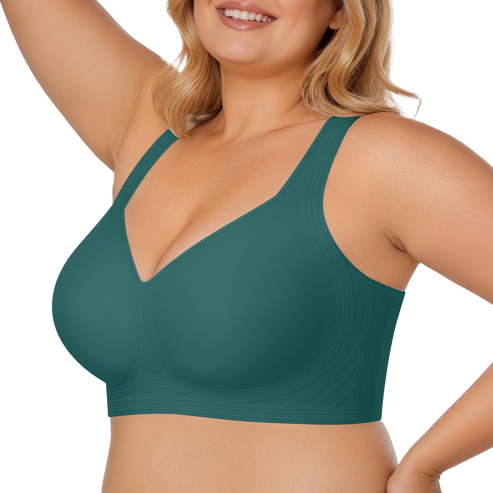 OEAK Women Jelly Pullover Wireless Bra Seamless Push Up Bralette Full Coverage Supportive Everyday Plus Size T-Shirt Bra