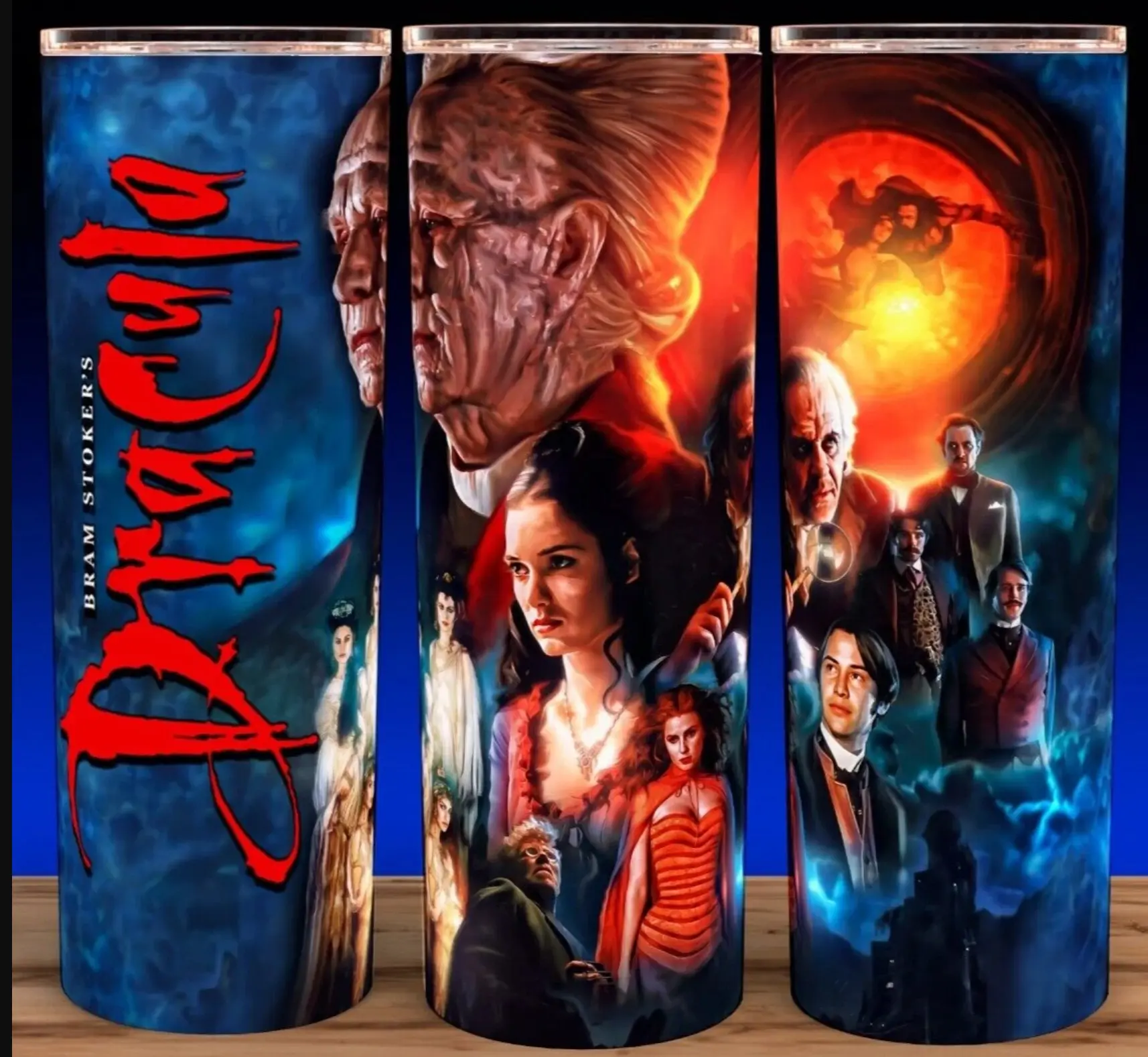 Bram Stokers Dracula 90s Vampire Movie Cup Mug Tumbler Cup 20oz Stainless Steel, Insulated, Durable, Reusable,  Perfect for Vampire Fans.