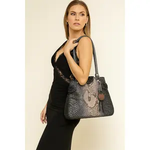 Ombre Snakeskin Leather Purse – Handmade Whipstitched Python Shoulder Bag