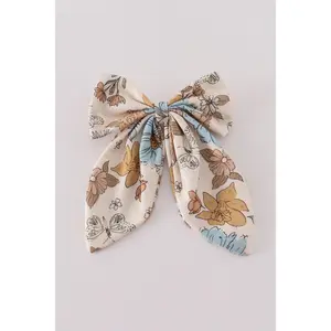 Floral print 1pc hair bow