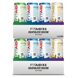 FITAID RX Zero Sugar Creatine 3 Flavor Variety Pack, Clean Sport Workout Recovery Drink, BCAAs, Glucosamine, Turmeric, Electrolytes, No Sucralose, 24 Pack