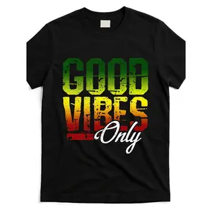 Reggae-Good-Vibes-Only-Jamaica-One-Love-Rasta-T-Shirt Same Style for Men And Women 2025 Summer Short-Sleeved Printed T-Shirt Pure 220G