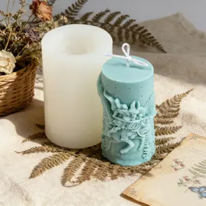 3D Fantasy Knight Cylinder Candle Silicone Mold Nordic Viking Warrior Plaster Making Relief Wings Angel Aroma Soap Resin Casting Mould Home Decor & Spiritual Gift