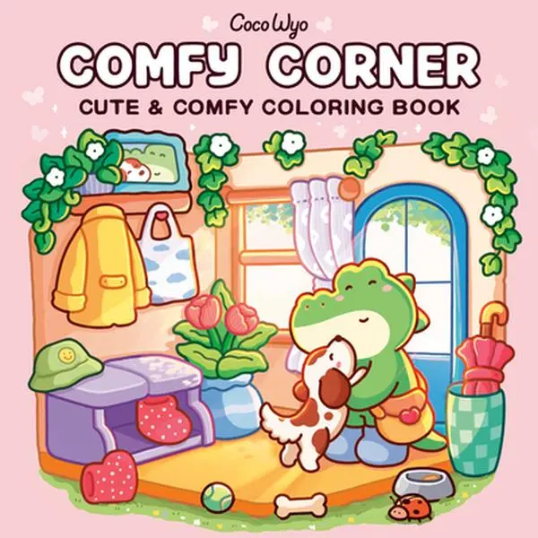 Coco Wyo Comfy Corner Series Coloring Book - 8 x 8-inch Size, Calming Relaxing Art, All Ages, Paperback, 0.53 lbs, Kids' Gift Idea