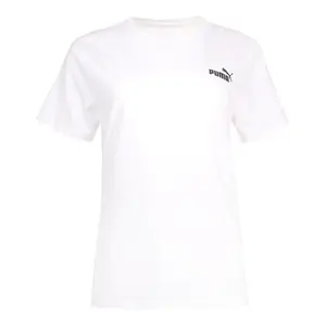 PUMA Womens Essentials Small Logo Crew Neck Short Sleeve Casual Tops Casual - White