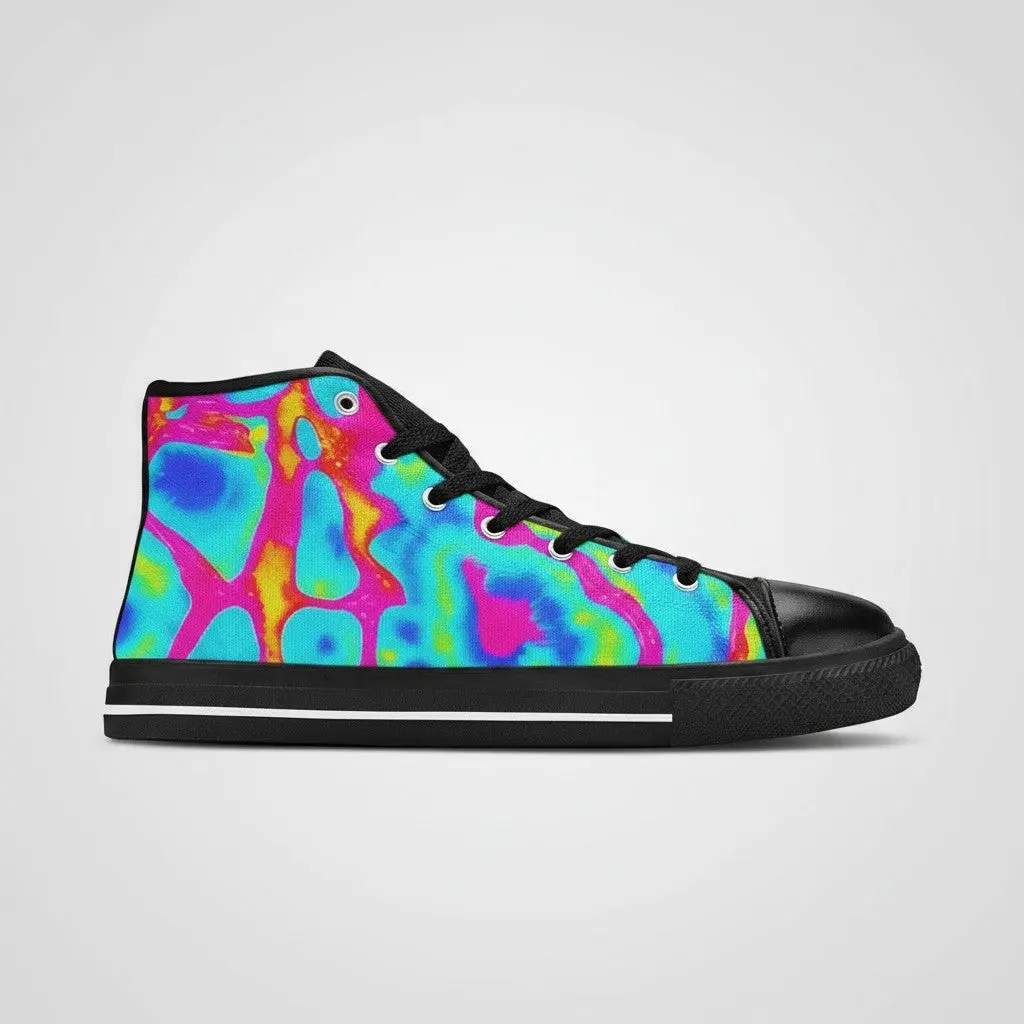 MEN'S Tie Dye Splash Retro Custom Sneakers | Freaky Shoes®