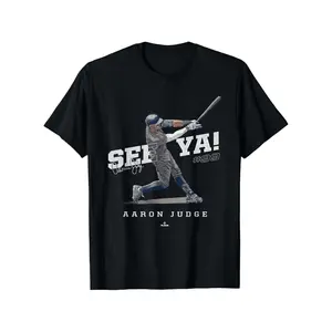 See Ya! Aaron Judge New York T-Shirt for Men & Women - 100% Cotton Short Sleeve Tee, Trendy Street Style, Comfortable Crew Neck, Double-Needle Stitching, Heat Sublimation Print, Casual Summer & Festive Wear, Must-Have Fashionable Tee