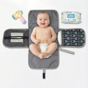 Abee Chaning pad for Babies - Portable Changing Mat with Storage Pockets and Soft Surface for Diaper Changes