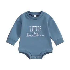 Emmababy Newborn Baby Boy Clothes Big Brother Little Brother Matching Long Sleeve Pullover Sweatshirt Romper fall Outfits