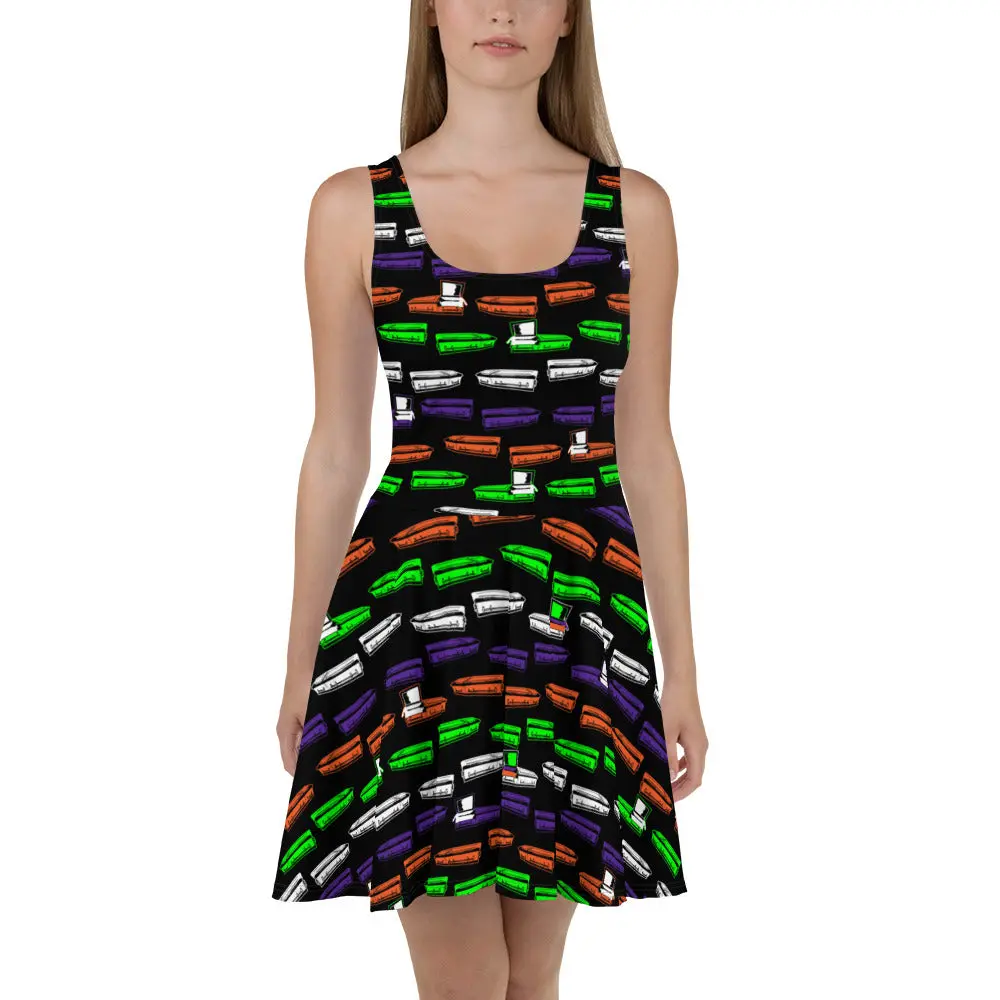 Colorful Coffin Skater Dress