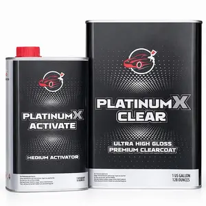PlatinumX Ultra High Gloss 2K Clearcoat Kit with Medium Hardener for Superior Finish 4:1 Ratio High Solids Auto CarDetailing