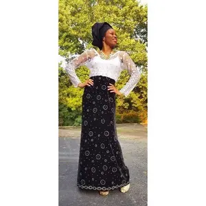 Black Velvet Skirt with Rhinestones-DP3986