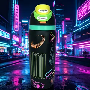 Owala FreeSip Insulated Stainless Steel Water Bottle with Straw - BPA-Free 32 Oz Sports Drinkware, Mug, Tumbler, Vacuum Flask Ideal for Travel, Halloween-Themed outdoorfun