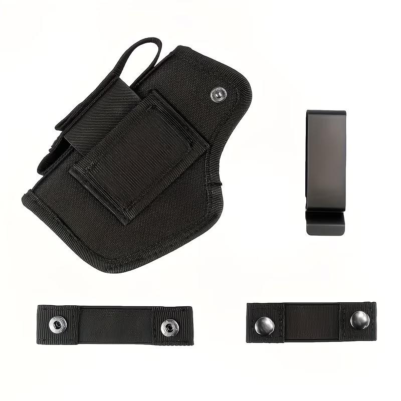 Single-Unit, Ambidextrous, Black Camel Hair Blend Holster — Featuring Snap-Button Closure, Designed for Concealed Carry — A Classic Style