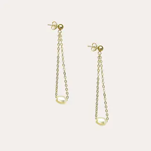 Aspyn | 14K Gold filled Pearl Dangle Chandelier Stud Earrings