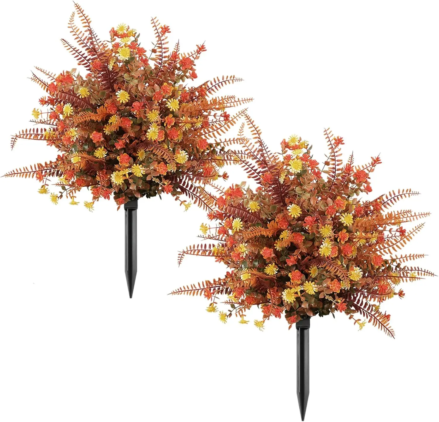 2pcs Artificial Autumn Persian Daisy Ground-Insert Flower – Outdoor Garden & Lawn Landscaping – Spherical Floral Decor for Autumn Harvest, Halloween, and Thanksgiving Ambiance