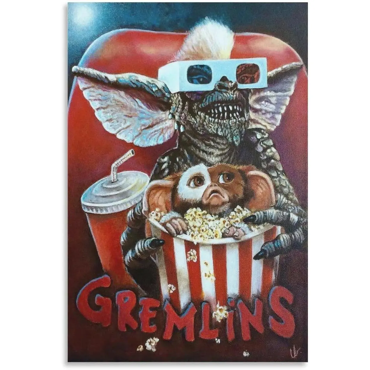 Gremlins (1984) Vintage Movie Posters Poster Decorative Painting Canvas Wall Art Living Room Posters Bedroom Painting