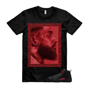 AJ12 Bloodline Black Red Match T Shirt, NIP Graphic Tee, 90s Hip Hop Tee, Gift For Women and Man Unisex T-Shirt, Cozy Gift